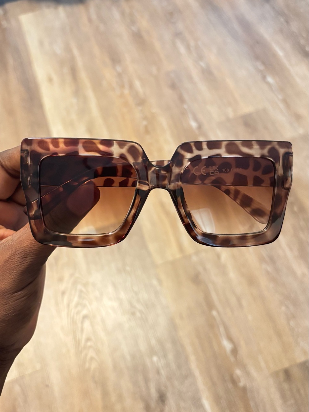 Tortoiseshell Square Frame Sunglasses - Brown